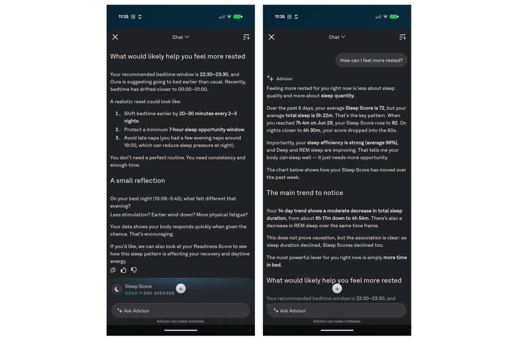 Oura Ring AI app