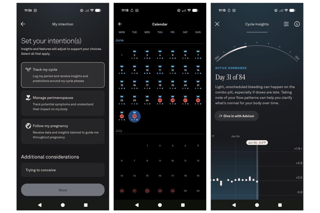 Oura Cycle Tracking