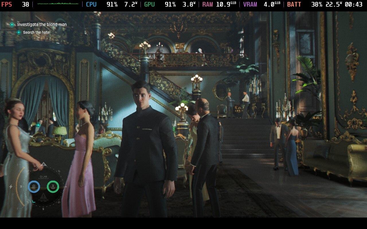 A screenshot of 007 First Light on a Steam Deck OLED.