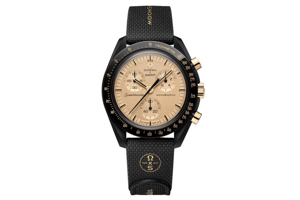 Swatch x Omega MoonSwatch Mission to the Moon 1969 on white background