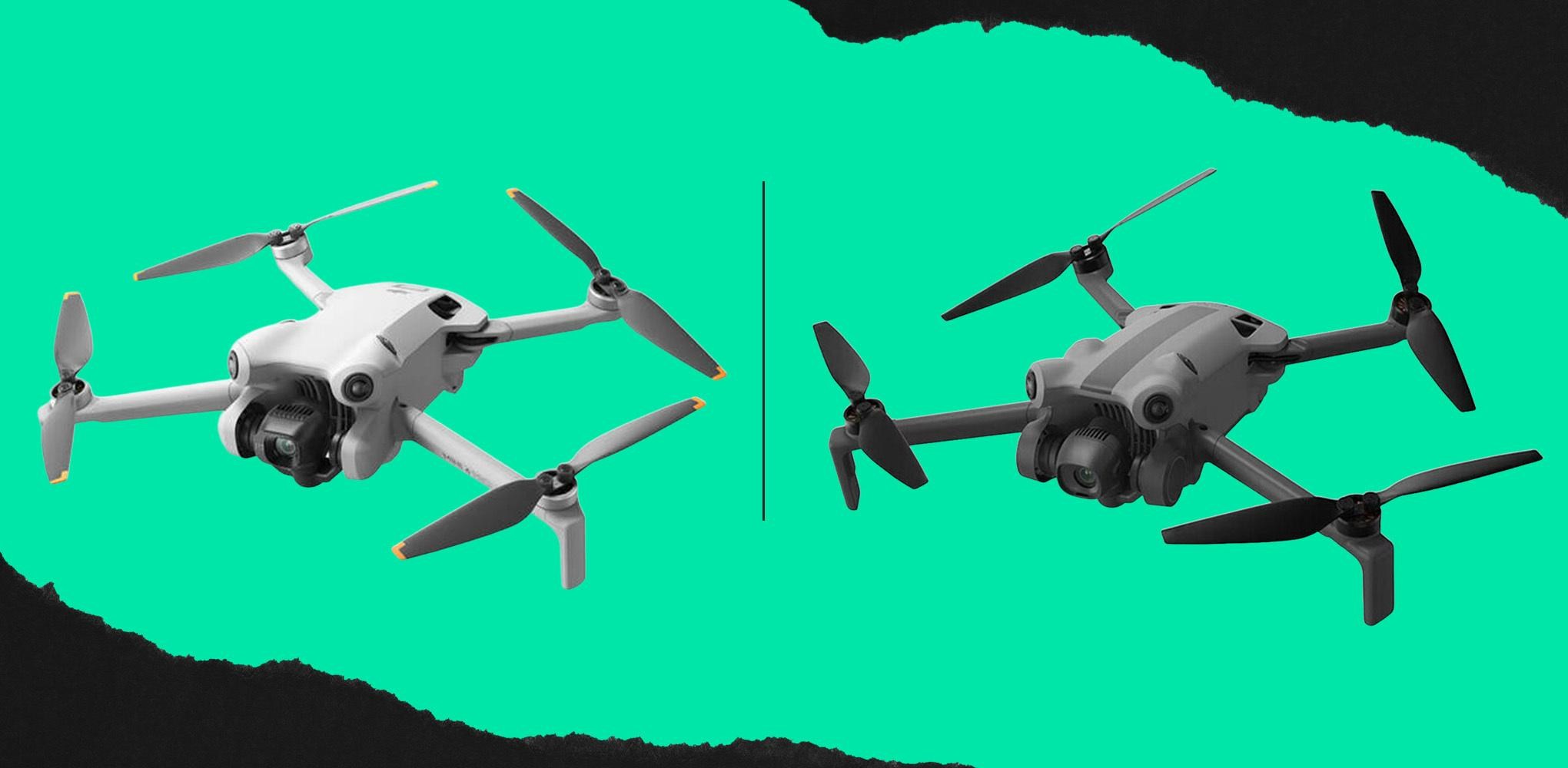 The DJI Mini 4 Pro next to the Skyrover X1. It’s not just a clone.
