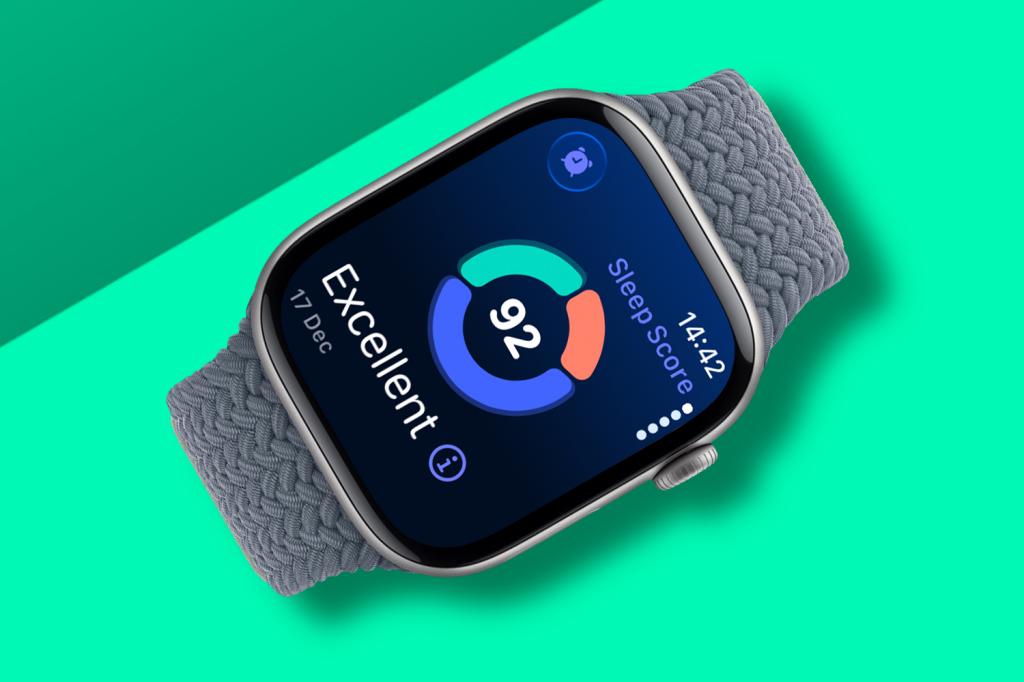 Apple watch app showing sleep score