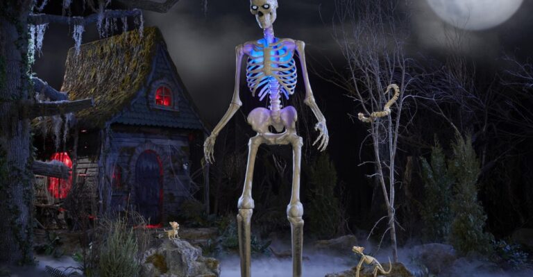 Home Depot’s viral 12-foot skeleton now talks
