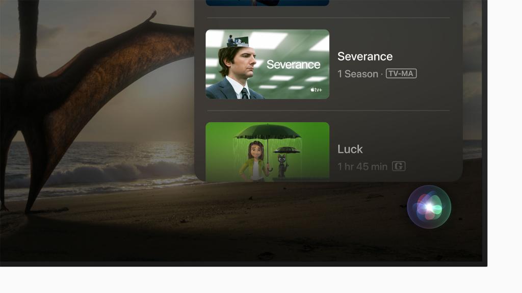 An updated Siri interface on new Apple TV 4K