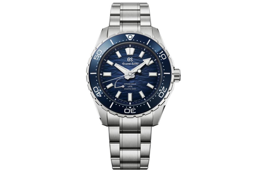 Grand Seiko UFA Ushio Blue on white background