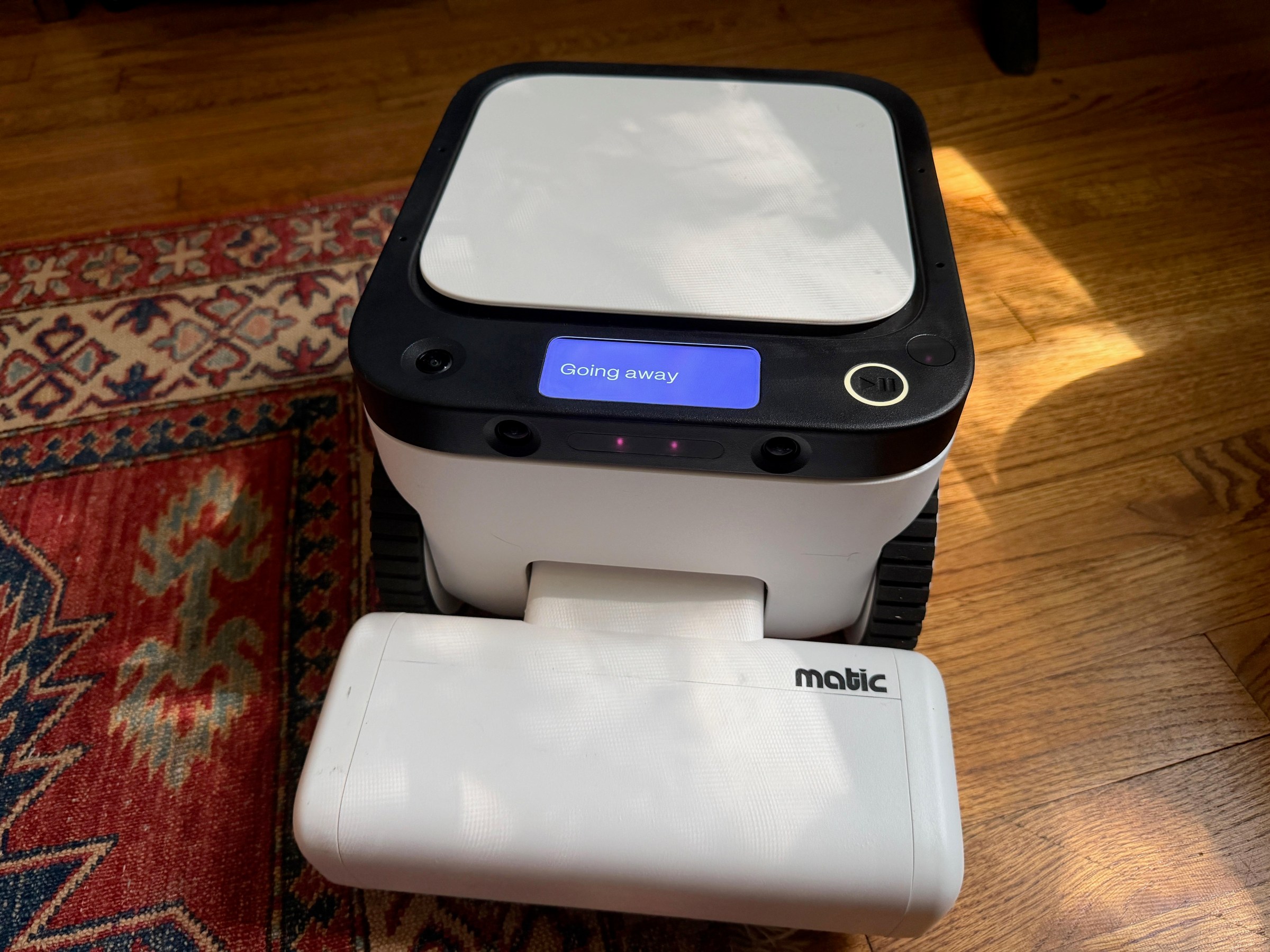 The voice assistant can understand natural language; instead of telling it “Return to dock,” you can just tell it to ”Go away.“