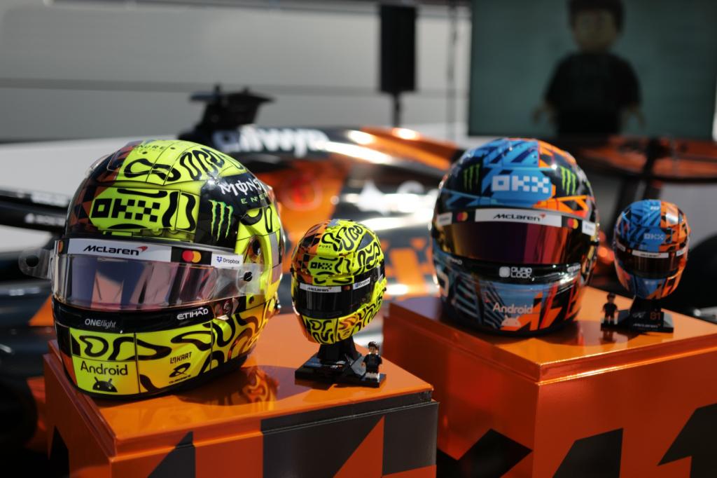Lego Land and Piastri helmets