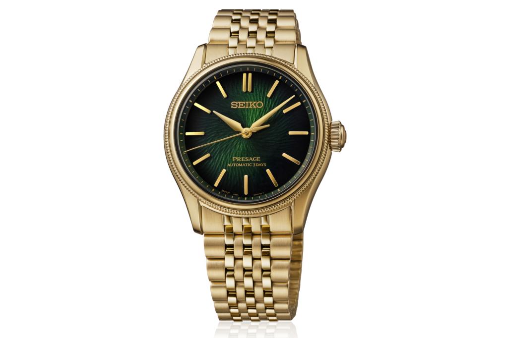 Seiko Presage x Tradman's Bonsai on white background