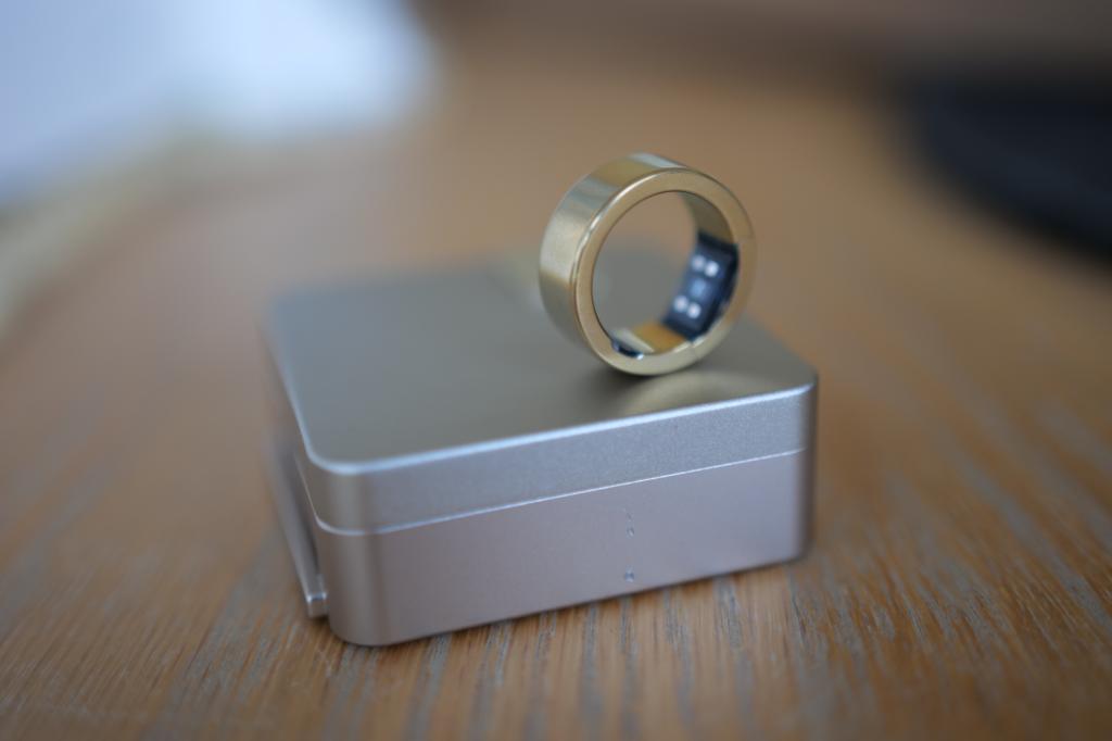 Ultrahuman Ring Pro on charging case