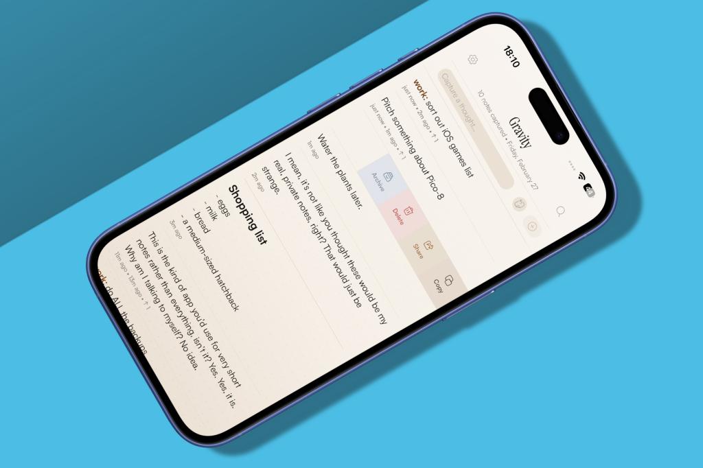 Gravity iPhone app