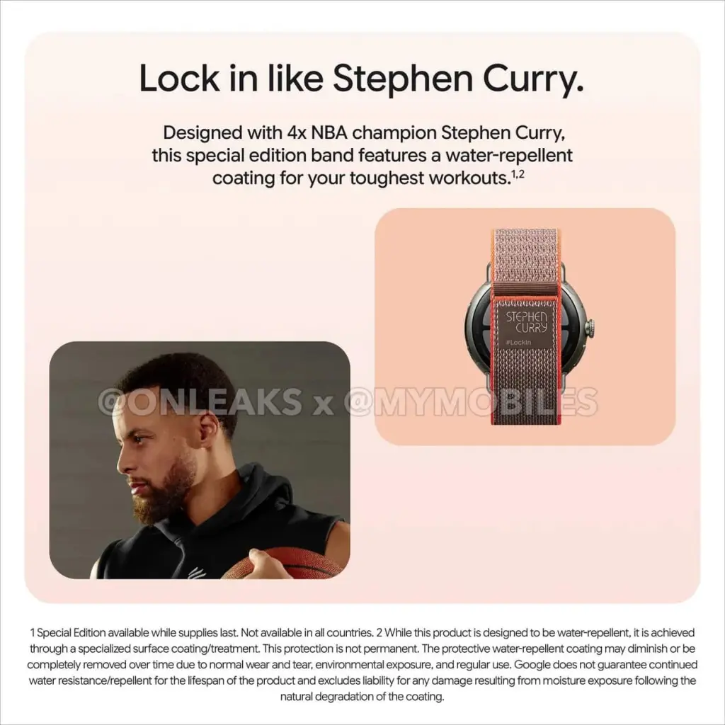 Pixel Watch Steph Curry leaked materials