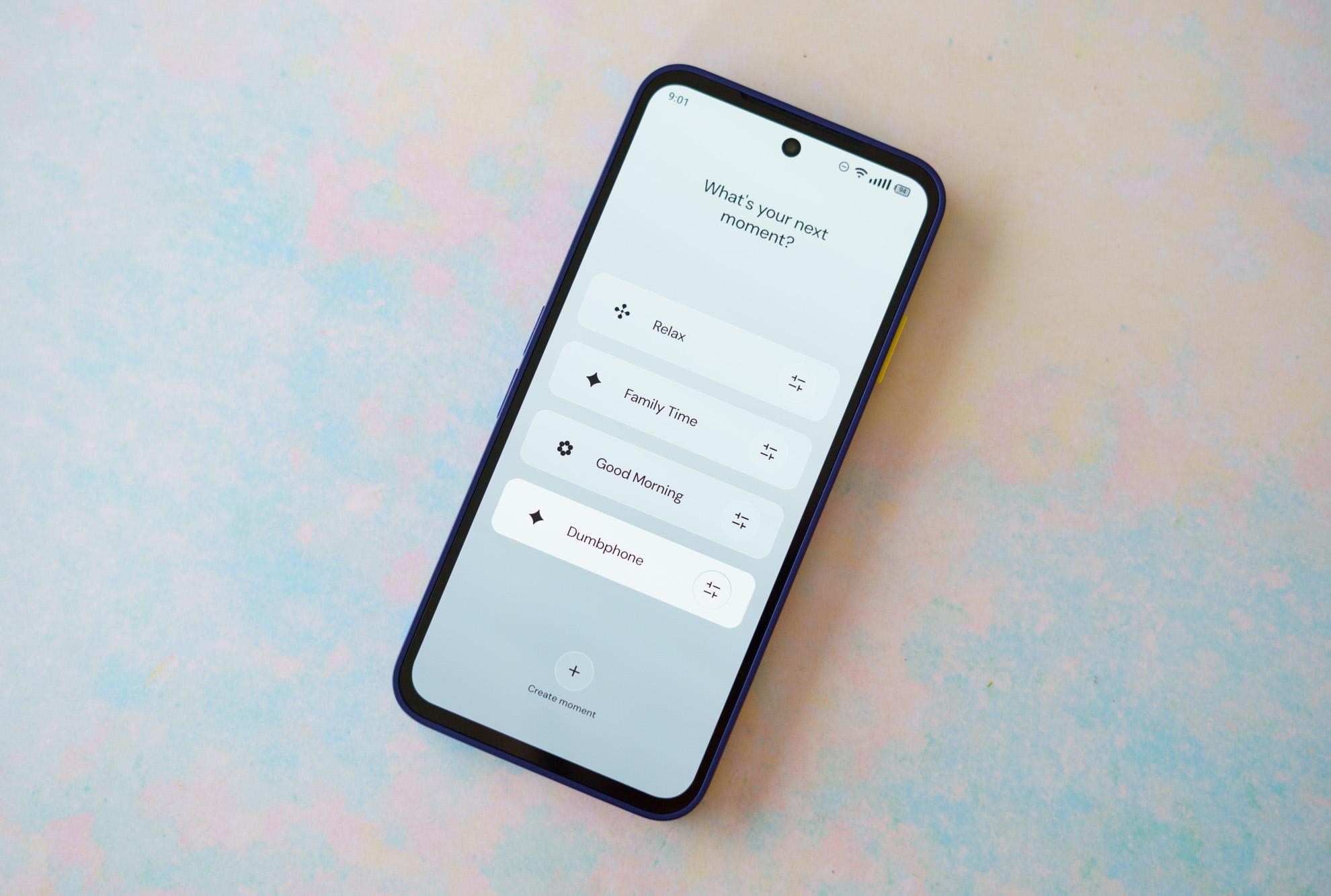 Fairphone 6 Plus showing focus mode options