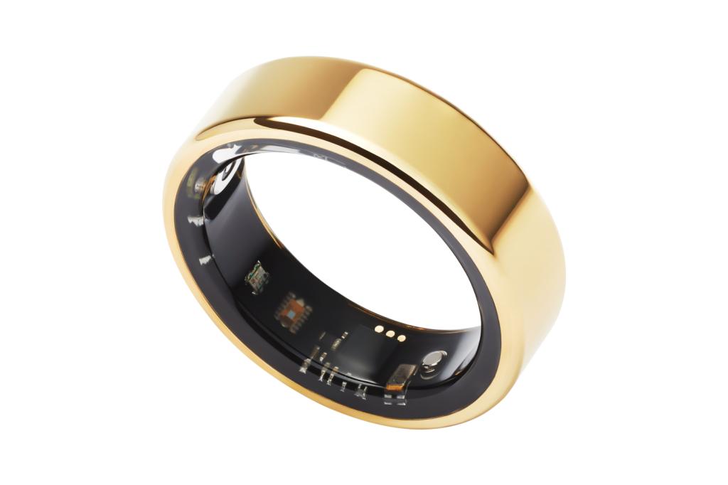 A gold Sekonda Smart Ring on a white background.