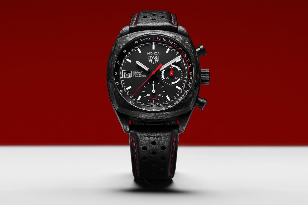 TAG Heuer Monza 2026 on red and white background