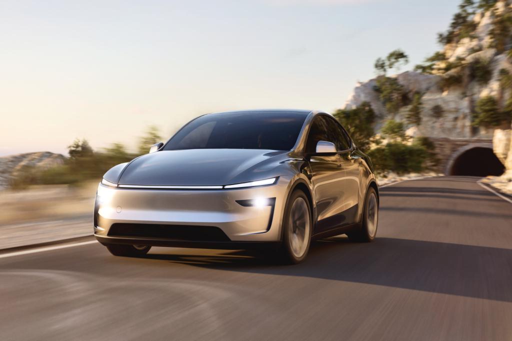 Tesla Model Y on road
